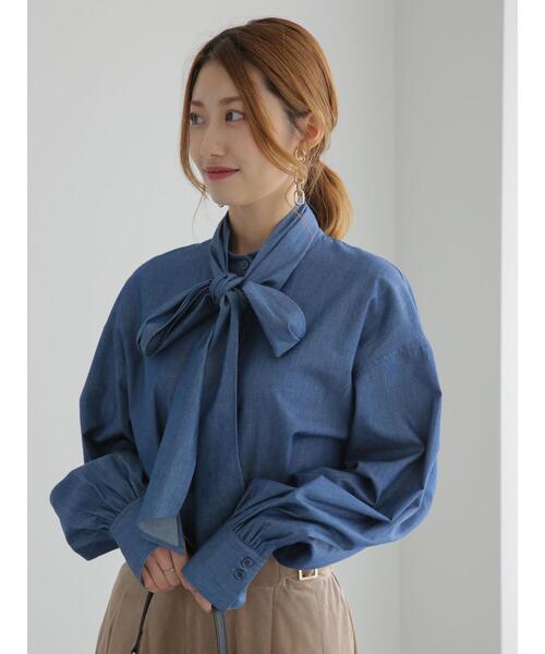 Te chichi（テチチ）の「ビッグリボンブラウス（2way）（シャツ/ブラウス・レディース・オフホワイト/ブルー/ブラウン・F）」の3枚目の写真