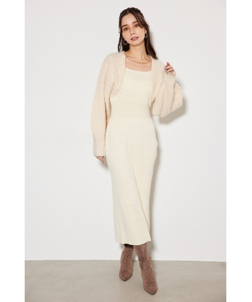 rienda（リエンダ）の「2WAY RRボレロタイトニットワンピース