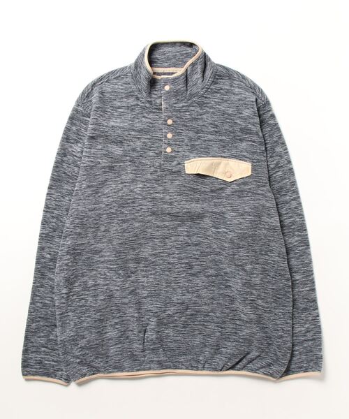 STYLEBLOCK(スタイルブロック)の「HIGHQUALITYフリースハーフボタンスタンドプルーオーバー(Tシャツ/カットソー・メンズ・カモフラージュ/ネイビー/ベージュ/ブラック・LL/M/L)」の10枚目の写真