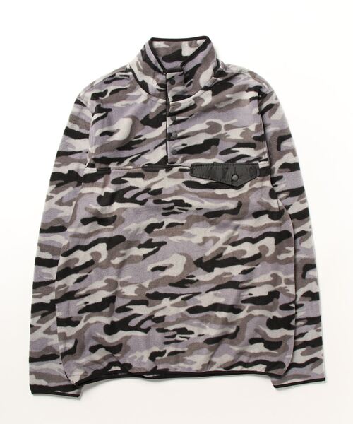 STYLEBLOCK(スタイルブロック)の「HIGHQUALITYフリースハーフボタンスタンドプルーオーバー(Tシャツ/カットソー・メンズ・カモフラージュ/ネイビー/ベージュ/ブラック・LL/M/L)」の9枚目の写真