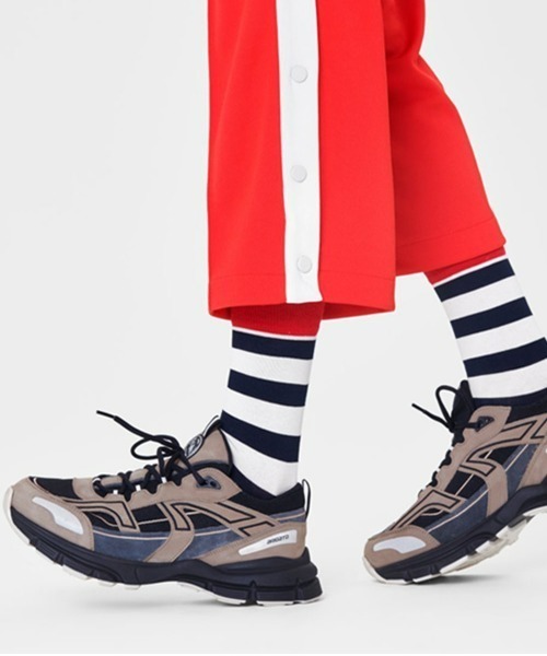 Happy Socks（ハッピーソックス）の「Happy Socks Stripe クルーソックス 10201104（ソックス/靴下・レディース・ネイビー/レッド・M/L）」の4枚目の写真