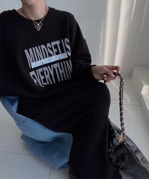 MILAE（ミレ）の「デニム切替スウェットロングワンピース（ワンピース・レディース・グレー/ブラック/オフホワイト・FREE）」の10枚目の写真