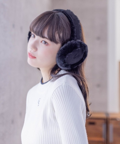 clear（クリア）の「スエードイヤーマフラー（イヤーマフ・レディース・ブラック/ベージュ・F）」の7枚目の写真