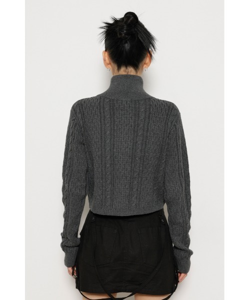 LAGUA GEM ZIP SIDE EYELET ニット グレー　新品 LAGUA GEM | ZIP SIDE EYELET ニット (ニット ) |SHEL'TTER WEBSTORE