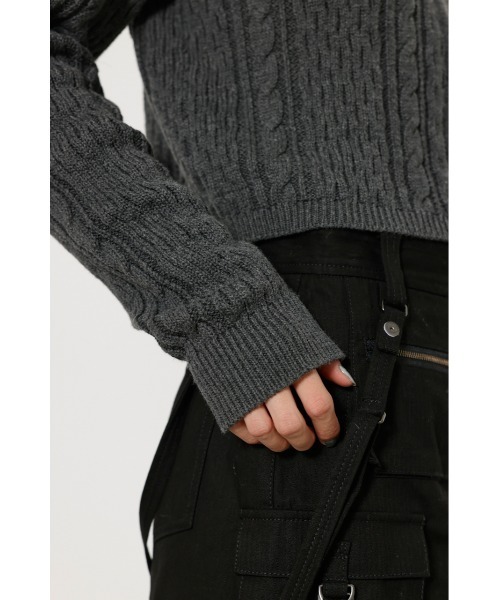 LAGUA GEM(ラグアジェム)の「CABLE COMPACT ZIP トップス(ニット/セーター・レディース・レッド/グレー/ブルー・FREE)」の13枚目の写真