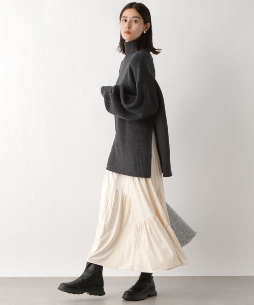 LEPSIM（レプシィム）の「ライトスエード切り替えスカート　986464（スカート・レディース・チャコールグレー/アイボリー・FREE）」の8枚目の写真