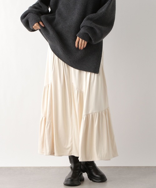 LEPSIM（レプシィム）の「ライトスエード切り替えスカート　986464（スカート・レディース・チャコールグレー/アイボリー・FREE）」の14枚目の写真