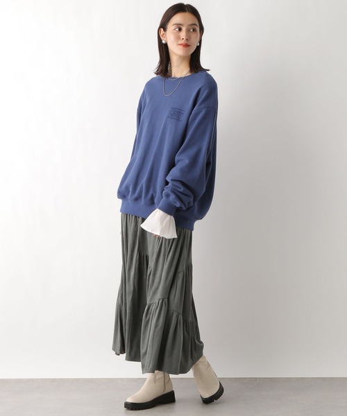 LEPSIM（レプシィム）の「ライトスエード切り替えスカート　986464（スカート・レディース・チャコールグレー/アイボリー・FREE）」の3枚目の写真