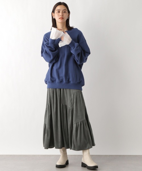 LEPSIM（レプシィム）の「ライトスエード切り替えスカート　986464（スカート・レディース・チャコールグレー/アイボリー・FREE）」の10枚目の写真