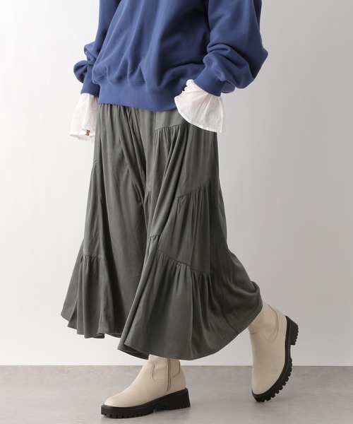 LEPSIM（レプシィム）の「ライトスエード切り替えスカート　986464（スカート・レディース・チャコールグレー/アイボリー・FREE）」の17枚目の写真