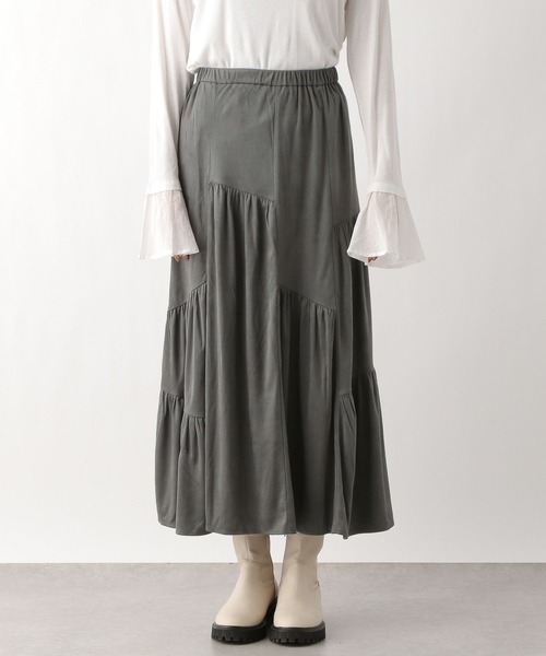 LEPSIM（レプシィム）の「ライトスエード切り替えスカート　986464（スカート・レディース・チャコールグレー/アイボリー・FREE）」の19枚目の写真