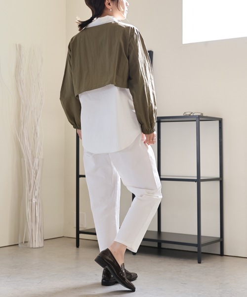 ULEULA（ウルア）の「レイヤード風オーバーシャツ（シャツ/ブラウス・レディース・ブラック/カーキ・FREE）」の18枚目の写真