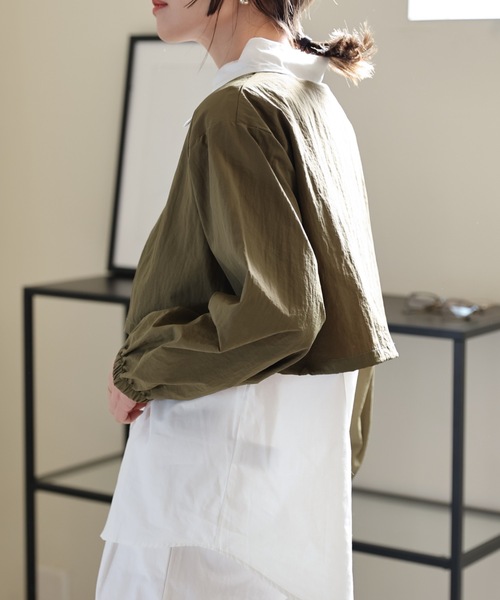 ULEULA（ウルア）の「レイヤード風オーバーシャツ（シャツ/ブラウス・レディース・ブラック/カーキ・FREE）」の12枚目の写真