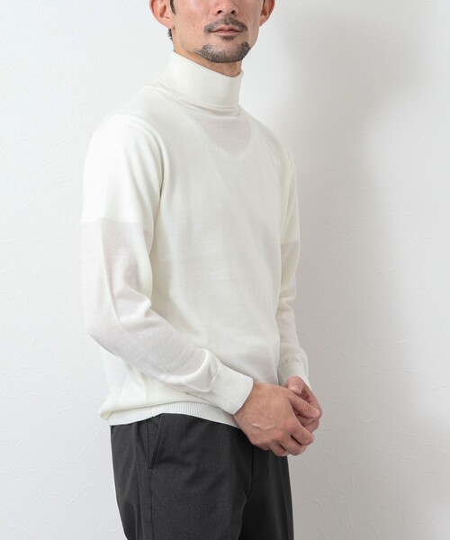 NOLLEY'S goodman（ノーリーズグッドマン）の「《ビジカジ対応》アンチピリング タートルネックニット（ニット/セーター・メンズ・ブルー/ダークネイビー/ホワイト/グレー・L/M）」の7枚目の写真