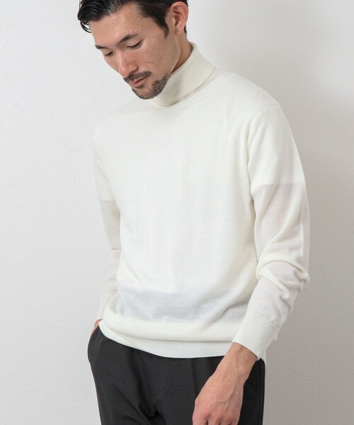 NOLLEY'S goodman（ノーリーズグッドマン）の「《ビジカジ対応》アンチピリング タートルネックニット（ニット/セーター・メンズ・ブルー/ダークネイビー/ホワイト/グレー・L/M）」の8枚目の写真