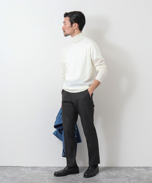 NOLLEY'S goodman（ノーリーズグッドマン）の「《ビジカジ対応》アンチピリング タートルネックニット（ニット/セーター・メンズ・ブルー/ダークネイビー/ホワイト/グレー・L/M）」の10枚目の写真