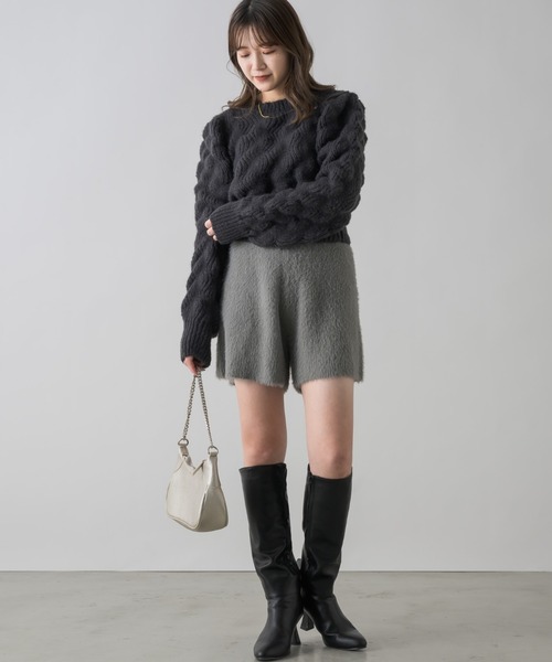 NEUNA(ヌナ)の「シャギーショートパンツ(その他パンツ・レディース・グレー/アイボリー/ブラック・FREE)」の19枚目の写真