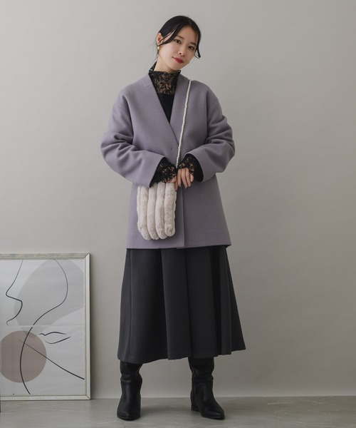 KATHARINE ROSS（キャサリンロス）の「【KATHARINE ROSS】WEB限定 パールチェーンエコファーポシェット（ショルダーバッグ・レディース・ピンク/グレー/グレイッシュベージュ/ミント・MEDIUM）」の18枚目の写真