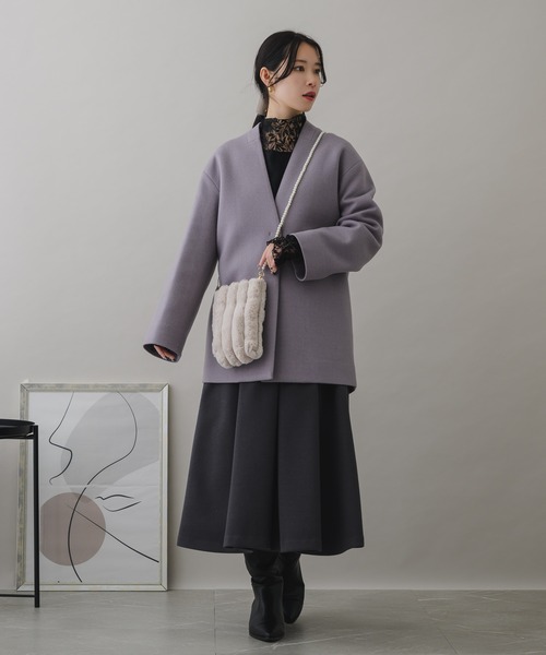 KATHARINE ROSS（キャサリンロス）の「【KATHARINE ROSS】WEB限定 パールチェーンエコファーポシェット（ショルダーバッグ・レディース・ピンク/グレー/グレイッシュベージュ/ミント・MEDIUM）」の19枚目の写真