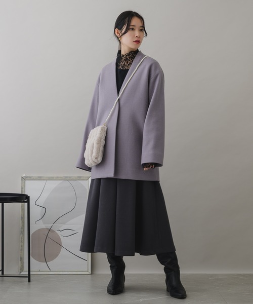 KATHARINE ROSS（キャサリンロス）の「【KATHARINE ROSS】WEB限定 パールチェーンエコファーポシェット（ショルダーバッグ・レディース・ピンク/グレー/グレイッシュベージュ/ミント・MEDIUM）」の20枚目の写真