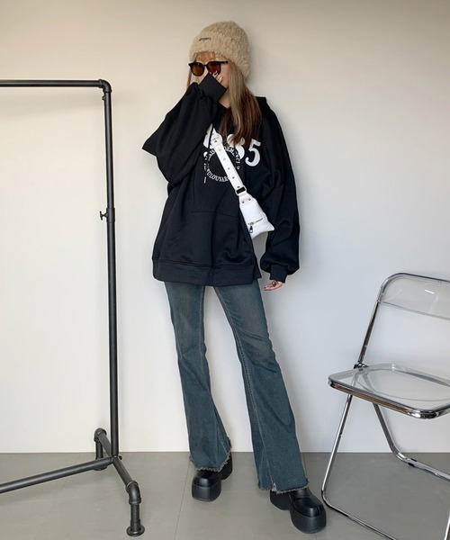 non-hedge（ノンヘッジ）の「プレートシャギーニット帽（ニットキャップ/ビーニー・レディース・ベージュ/ブラック/ホワイト/モカ/グレー/ホワイト×ブラック/ブラック×ホワイト・FREE）」の11枚目の写真