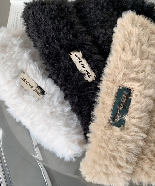 non-hedge（ノンヘッジ）の「プレートシャギーニット帽（ニットキャップ/ビーニー・レディース・ベージュ/ブラック/ホワイト/モカ/グレー/ホワイト×ブラック/ブラック×ホワイト・FREE）」の20枚目の写真