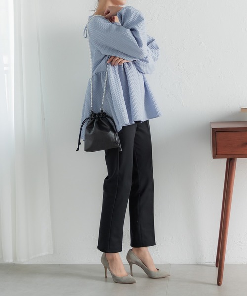 coca（coca）（コカ）の「パールチェーン巾着ミニバック（ショルダーバッグ・レディース・ブラック・ONE SIZE）」の7枚目の写真