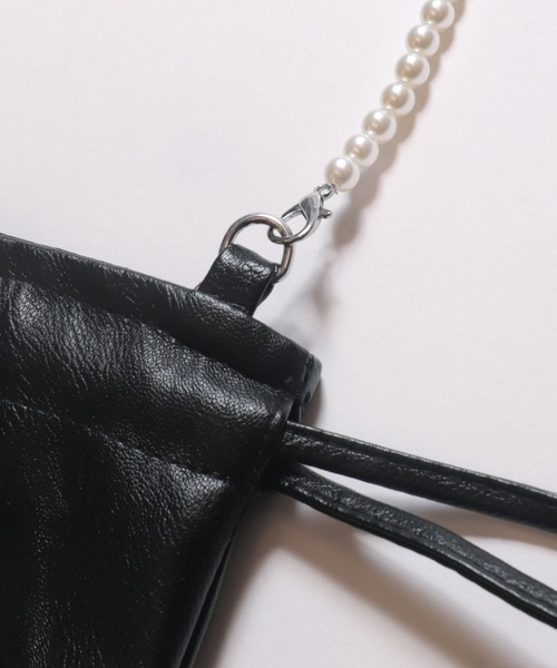 coca（coca）（コカ）の「パールチェーン巾着ミニバック（ショルダーバッグ・レディース・ブラック・ONE SIZE）」の9枚目の写真
