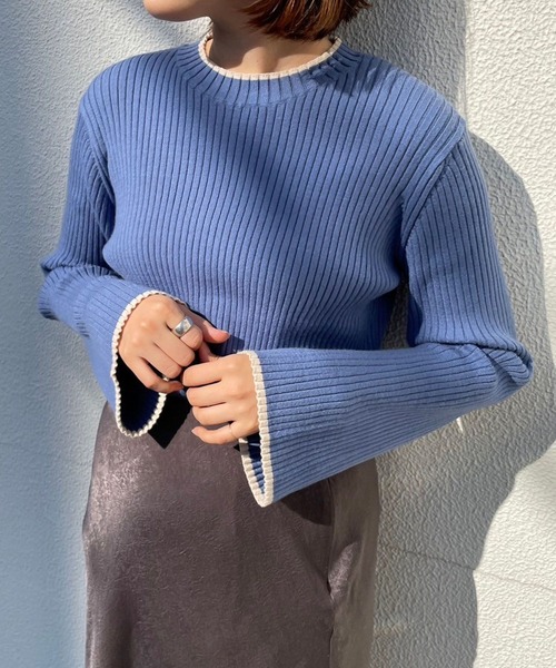 LOWRYS FARM（ローリーズファーム）の「ハイショクハイネックプルオーバーＬＳ　994274（ニット/セーター・レディース・ブルー/ホワイト/その他・FREE）」の10枚目の写真