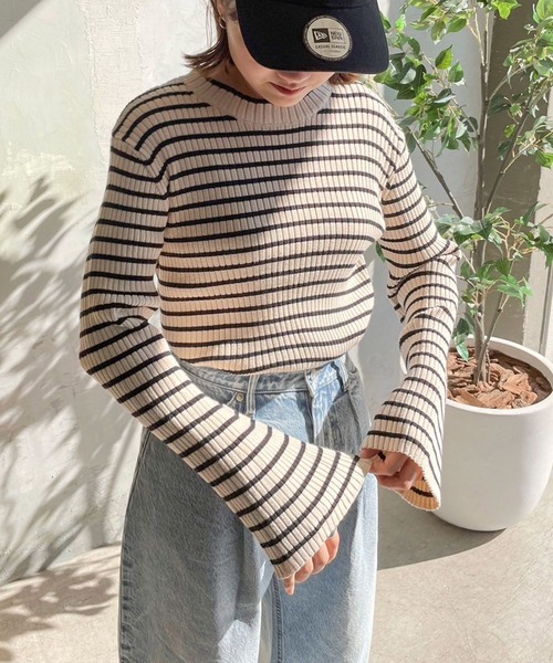 LOWRYS FARM（ローリーズファーム）の「ハイショクハイネックプルオーバーＬＳ　994274（ニット/セーター・レディース・ブルー/ホワイト/その他・FREE）」の13枚目の写真