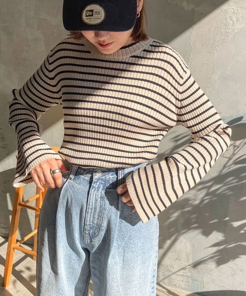 LOWRYS FARM（ローリーズファーム）の「ハイショクハイネックプルオーバーＬＳ　994274（ニット/セーター・レディース・ブルー/ホワイト/その他・FREE）」の15枚目の写真