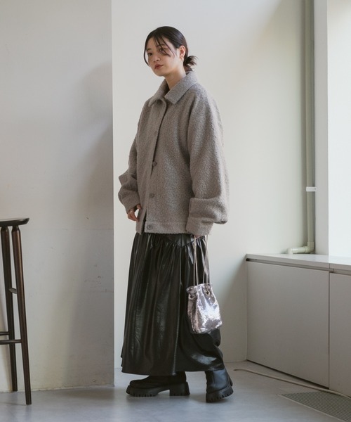 Kastane（カスタネ）の「ブークレミドルステンカラーコート（ステンカラーコート・レディース・ライトグレー・FREE）」の9枚目の写真