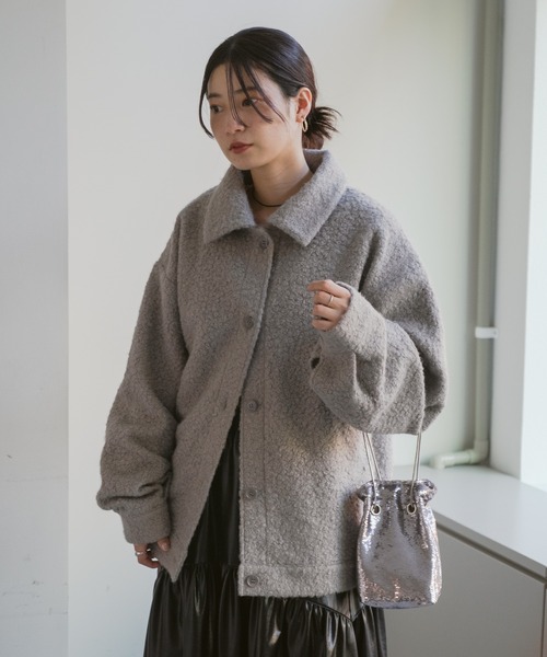 Kastane（カスタネ）の「ブークレミドルステンカラーコート（ステンカラーコート・レディース・ライトグレー・FREE）」の3枚目の写真