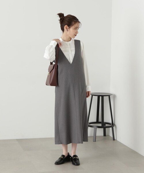 N.（N. Natural Beauty Basic）（エヌエヌナチュラルビューティーベーシック）の「◆フロントボタンタックブラウス（シャツ/ブラウス・レディース・チャコール/オフホワイト/イエロー・MEDIUM）」の8枚目の写真