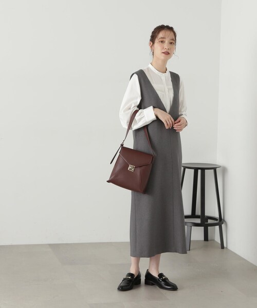 N.（N. Natural Beauty Basic）（エヌエヌナチュラルビューティーベーシック）の「◆フロントボタンタックブラウス（シャツ/ブラウス・レディース・チャコール/オフホワイト/イエロー・MEDIUM）」の9枚目の写真