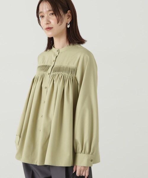N.（N. Natural Beauty Basic）（エヌエヌナチュラルビューティーベーシック）の「◆フロントボタンタックブラウス（シャツ/ブラウス・レディース・チャコール/オフホワイト/イエロー・MEDIUM）」の20枚目の写真
