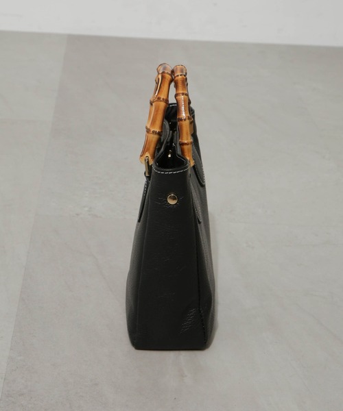 MARCO BIANCHINI（マルコビアンチーニ）の「MARCO BIANCHINI/バンブー2WAYトートバッグ（トートバッグ・レディース・ブラック/ベージュ・FREE）」の4枚目の写真