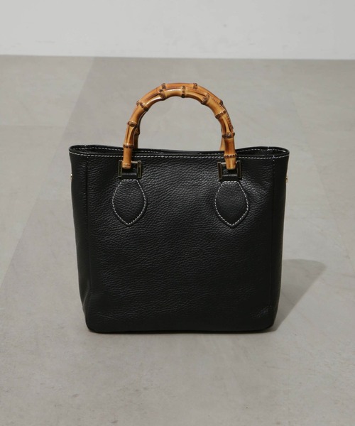 MARCO BIANCHINI（マルコビアンチーニ）の「MARCO BIANCHINI/バンブー2WAYトートバッグ（トートバッグ・レディース・ブラック/ベージュ・FREE）」の5枚目の写真