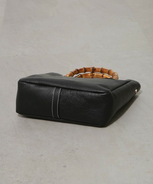 MARCO BIANCHINI（マルコビアンチーニ）の「MARCO BIANCHINI/バンブー2WAYトートバッグ（トートバッグ・レディース・ブラック/ベージュ・FREE）」の6枚目の写真