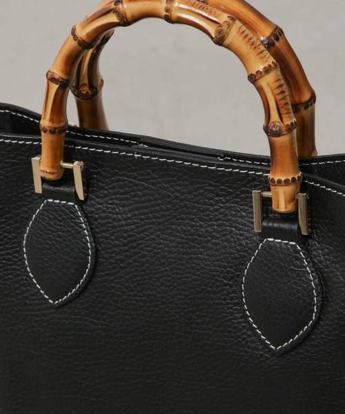 MARCO BIANCHINI（マルコビアンチーニ）の「MARCO BIANCHINI/バンブー2WAYトートバッグ（トートバッグ・レディース・ブラック/ベージュ・FREE）」の7枚目の写真