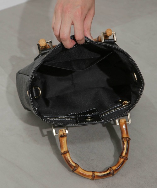 MARCO BIANCHINI（マルコビアンチーニ）の「MARCO BIANCHINI/バンブー2WAYトートバッグ（トートバッグ・レディース・ブラック/ベージュ・FREE）」の10枚目の写真