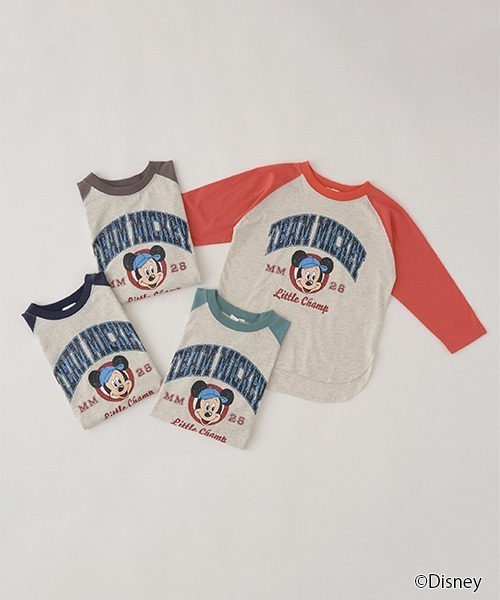 Disney（ディズニー）の「【Disney】【型崩れしないやわらかコットン】ラグランプリントTシャツ（Tシャツ/カットソー・キッズ・レッド/モスグリーン/ネイビー/チャコール・100cm/110cm/120cm/130cm/140cm/150cm）」の14枚目の写真