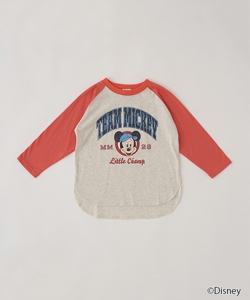 Disney（ディズニー）の「【Disney】【型崩れしないやわらかコットン】ラグランプリントTシャツ（Tシャツ/カットソー・キッズ・レッド/モスグリーン/ネイビー/チャコール・100cm/110cm/120cm/130cm/140cm/150cm）」の6枚目の写真