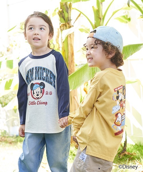 Disney（ディズニー）の「【Disney】【型崩れしないやわらかコットン】ラグランプリントTシャツ（Tシャツ/カットソー・キッズ・レッド/モスグリーン/ネイビー/チャコール・100cm/110cm/120cm/130cm/140cm/150cm）」の12枚目の写真