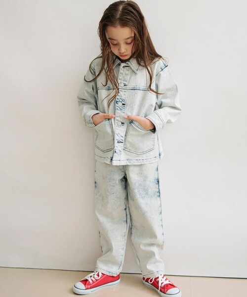 EDWIN（エドウィン）の「【Ou? by EDWIN】ブリーチデニムジャケット（デニムジャケット・キッズ・ブルー・150/100/110/130/120/140）」の10枚目の写真