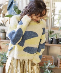 niko and... | フェザーアート柄ニットプルオーバー(ニット/セーター)