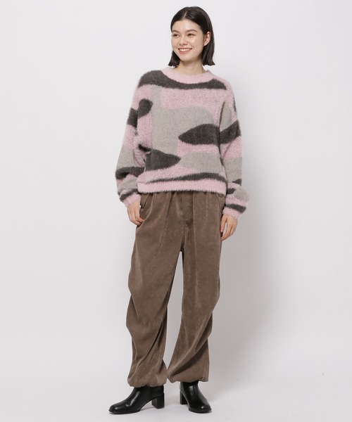 niko and...(ニコアンド)の「フェザーアート柄ニットプルオーバー(ニット/セーター・レディース・ピンク/ブルー/アイボリー・FREE)」の9枚目の写真