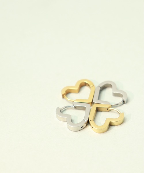 ieLS（イエルズ）の「金属アレルギー対応「ieLS」ステンレス　ハートフープピアス（ピアス（両耳用）・レディース・シルバー/ゴールド・ONE SIZE）」の11枚目の写真