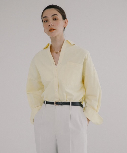 URBAN RESEARCH(アーバンリサーチ)の「オックスオーバーシャツ(シャツ/ブラウス・レディース・イエロー/ストライプ/オフホワイト・FREE)」の14枚目の写真