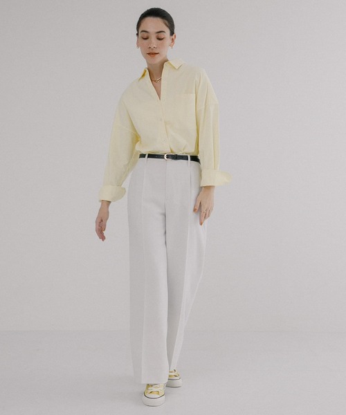 URBAN RESEARCH(アーバンリサーチ)の「オックスオーバーシャツ(シャツ/ブラウス・レディース・イエロー/ストライプ/オフホワイト・FREE)」の17枚目の写真